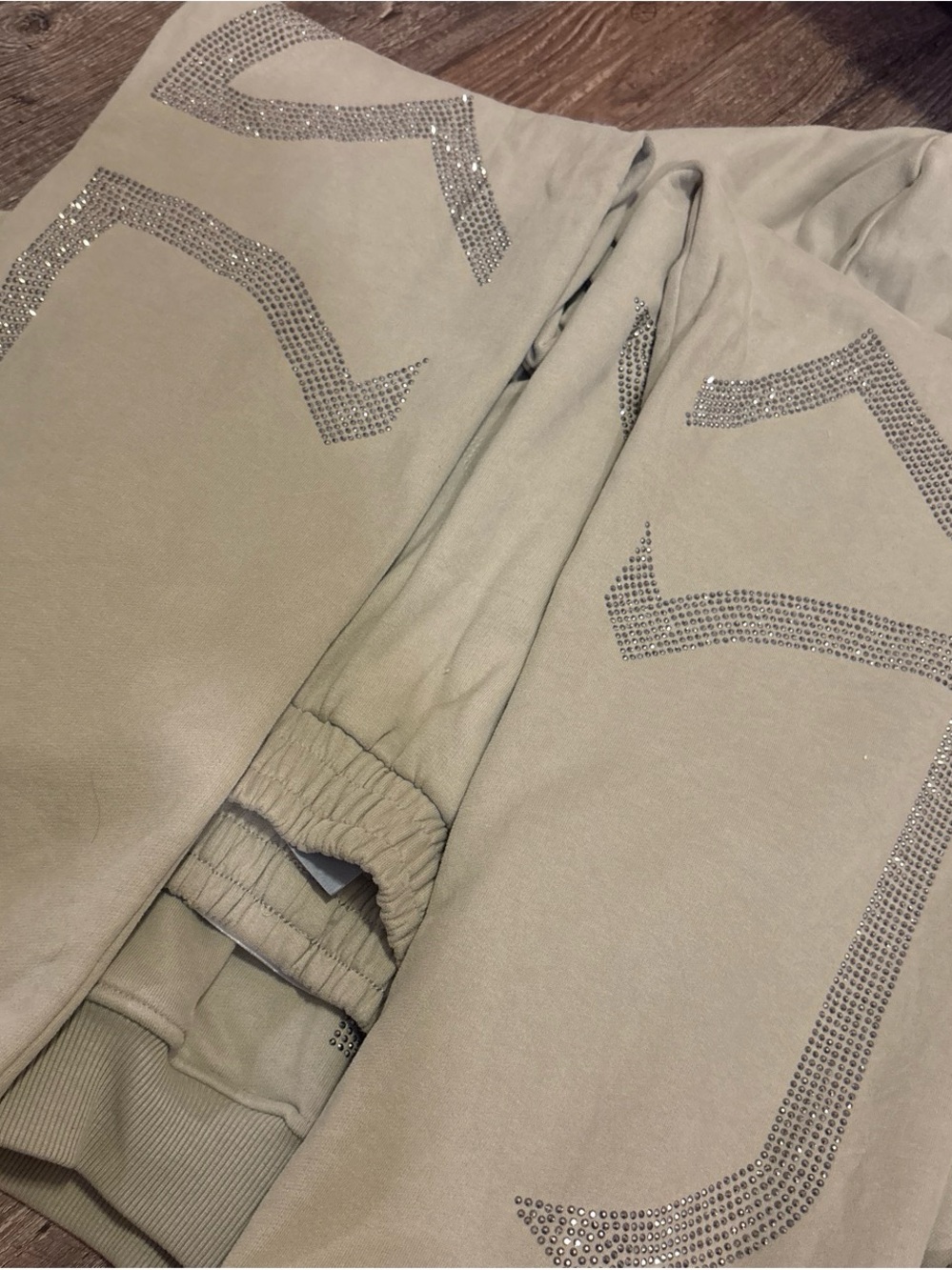 Embellished Olive Zip Hoodie & Jogger Jumpsuit Set - Picture 8 of 8